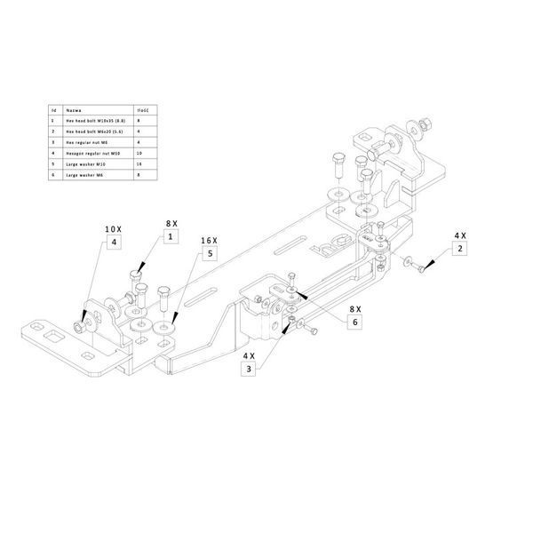 Монтажна плита під лебідку для Ford Ranger Raptor дизель 2,0 2025р з АСС WMRRaptor26-20d-HD-ACC фото