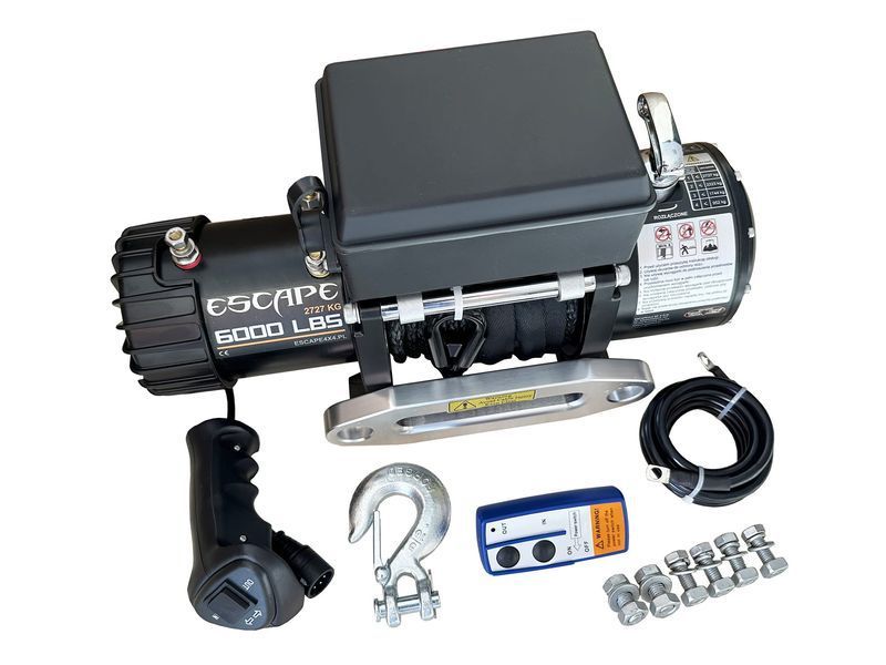 Лебедка Escape 6000ES 6000 lbs [2727 кг] с серым синтетическим тросом 12V 38873 фото