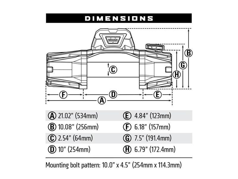 Warn лебедка VR EVO 12 12V со стальным тросом 5442 кг 103254 фото