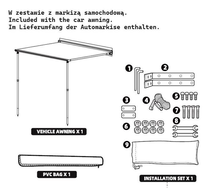 Автомобильная маркиза Kangaroowinch 1,4x2 м, K_SA-PVC1.4x2M K_SA-PVC1.4x2M фото