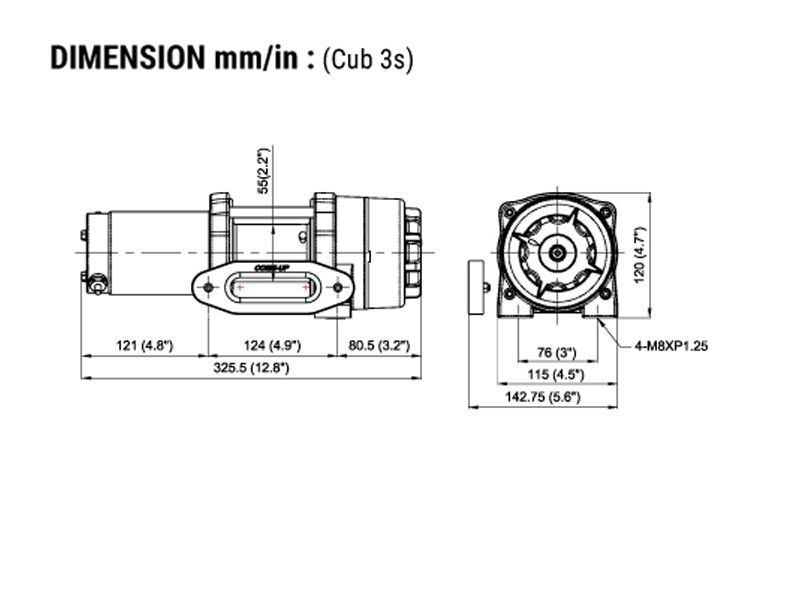 Электрическая лебедка COMEUP ATV Cub 3s std 12V 129300 COMEUP129300 фото