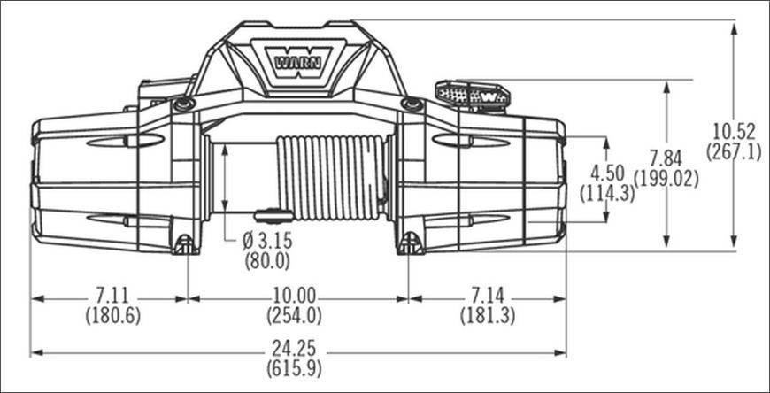 WARN лебідка ZEON 10К-S 12V з синтетичним тросом (4536 кг) 89611 89611 фото