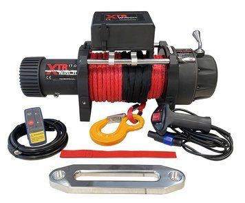Електрична лебідка XTR 17000 lbs (7,7 т) 12V  із синтетичним тросом 38888 фото