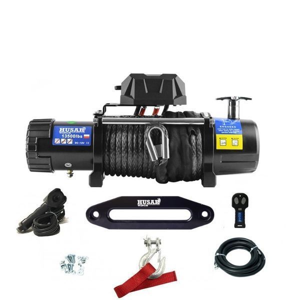 Електрична лебідка Husarwinch  BST 13500 lbs із синтетичним тросом 5905544781147 фото