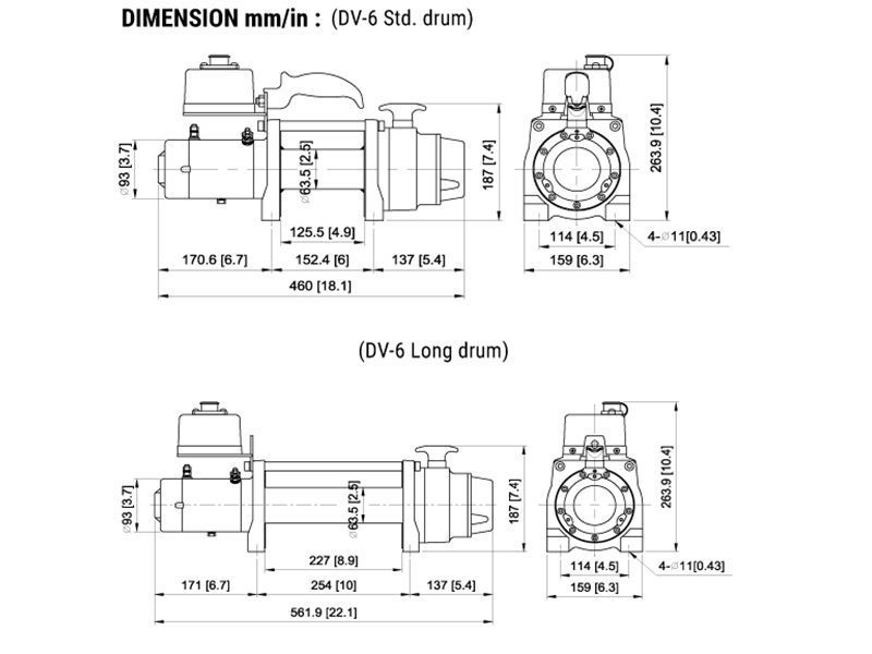 Электрическая лебедка COMEUP DV-6 12V 2722 кг 854750 COMEUP854750 фото