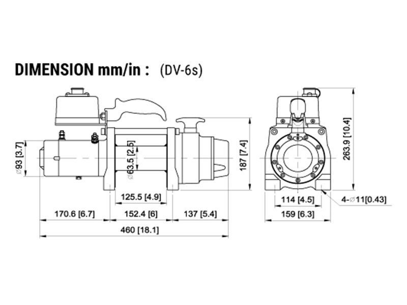 Лебідка електрична COMEUP DV-6S 12V 2722 кг 854752 COMEUP854752 фото