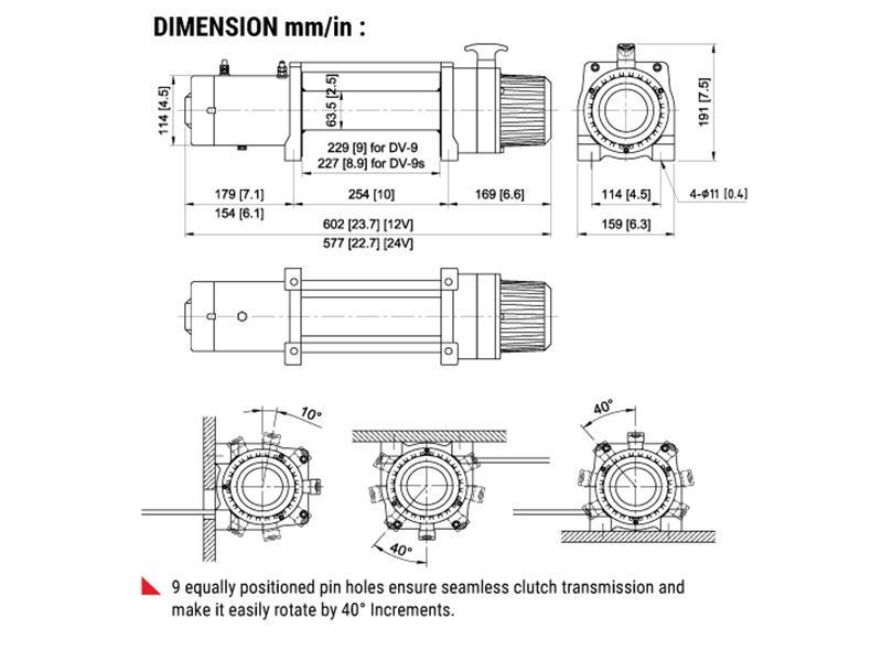 Лебідка COMEUP DV-9 24V 4082 кг 856355 COMEUP856355 фото